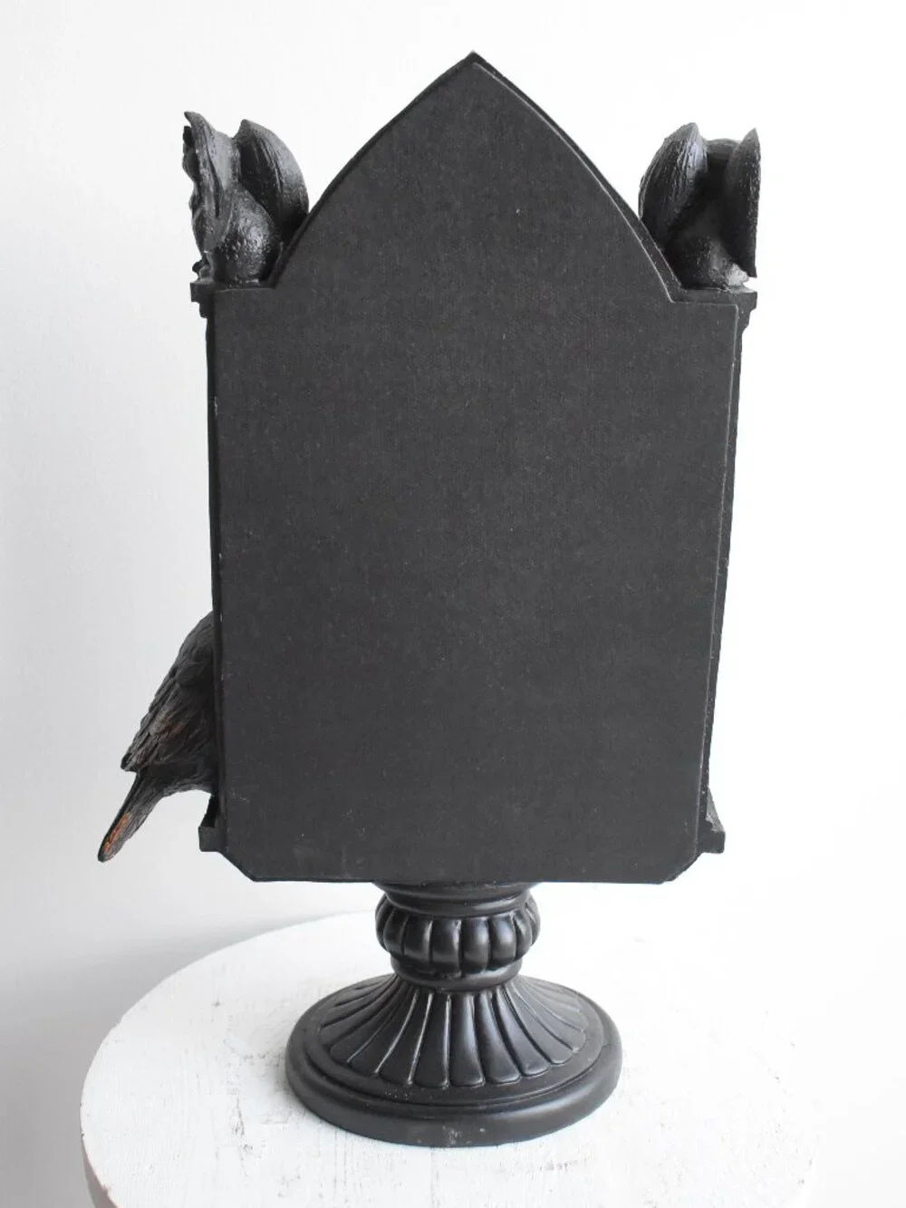 Gothic Cathedral Window Style Mirror Gargoyle Black Cat Raven Halloween Decor
